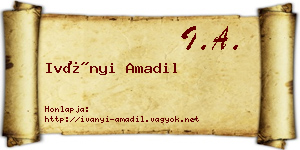 Iványi Amadil névjegykártya